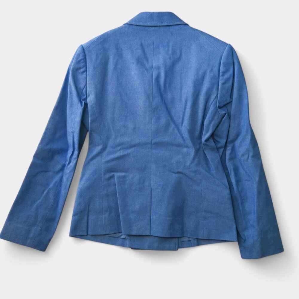 Derek Lam 10 Crosby Myla Double Breasted Crop Blazer Blue Office Preppy NWT $450 - Picture 2 of 5